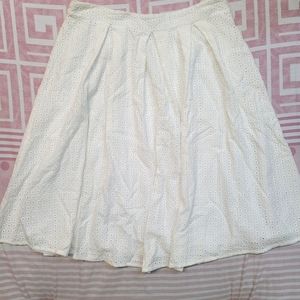 ESLEY White Eyelet Skirt, Size M